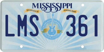 MS license plate LMS361