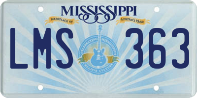 MS license plate LMS363
