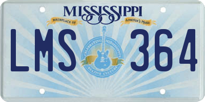 MS license plate LMS364