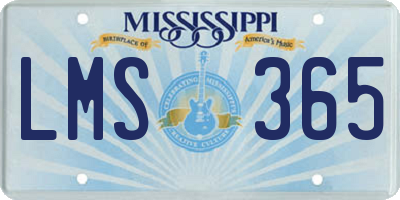 MS license plate LMS365