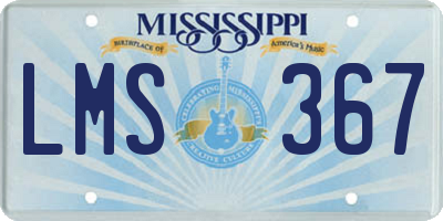 MS license plate LMS367