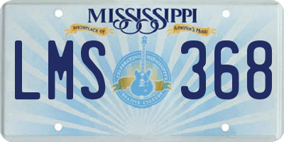 MS license plate LMS368