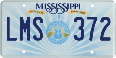 MS license plate LMS372