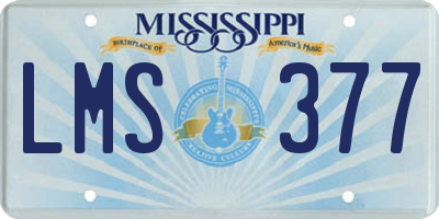 MS license plate LMS377