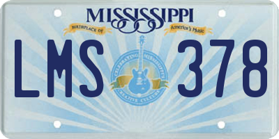 MS license plate LMS378