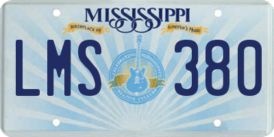 MS license plate LMS380