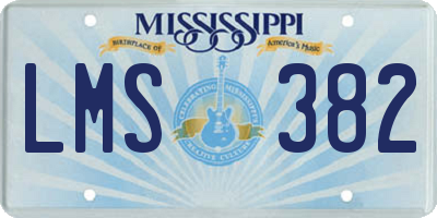 MS license plate LMS382