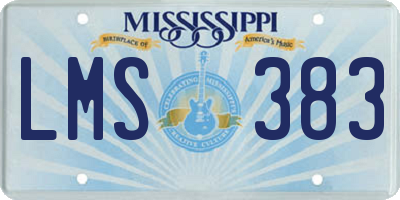 MS license plate LMS383