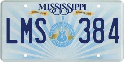MS license plate LMS384
