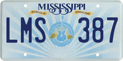 MS license plate LMS387