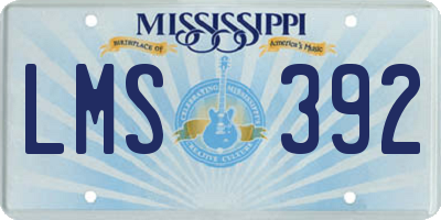 MS license plate LMS392