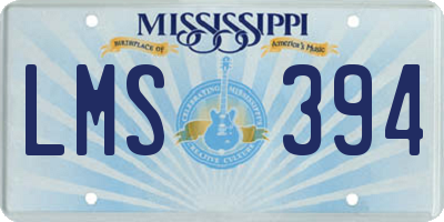 MS license plate LMS394