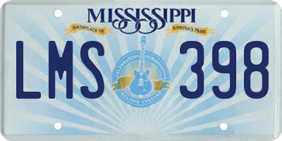 MS license plate LMS398