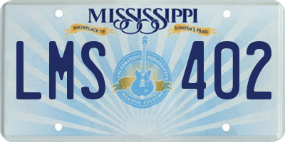 MS license plate LMS402
