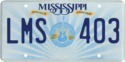 MS license plate LMS403