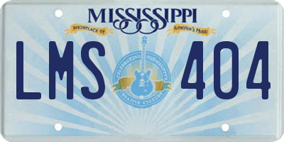 MS license plate LMS404