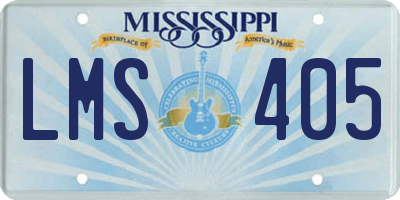 MS license plate LMS405