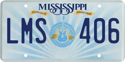 MS license plate LMS406