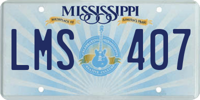 MS license plate LMS407