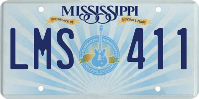 MS license plate LMS411