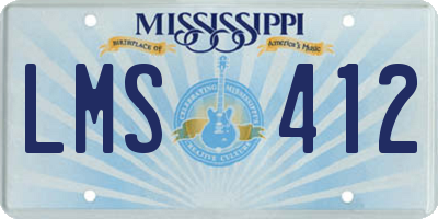 MS license plate LMS412