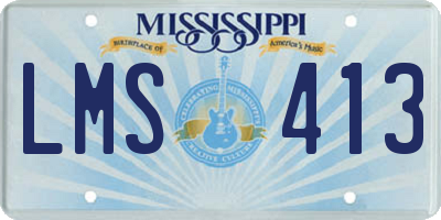 MS license plate LMS413