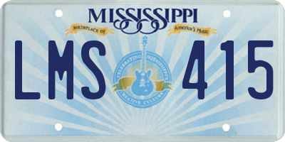 MS license plate LMS415