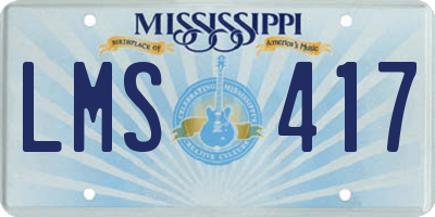 MS license plate LMS417
