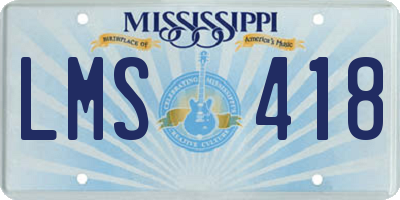MS license plate LMS418