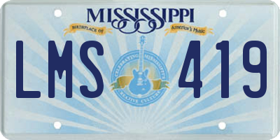 MS license plate LMS419