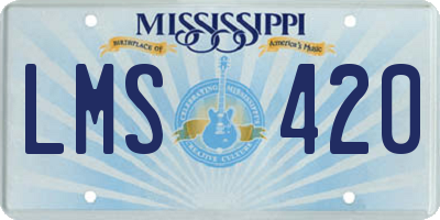MS license plate LMS420