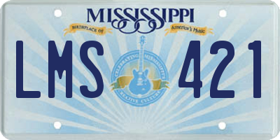 MS license plate LMS421