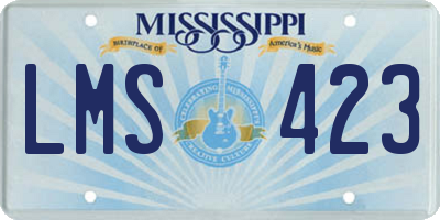 MS license plate LMS423