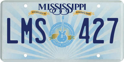 MS license plate LMS427