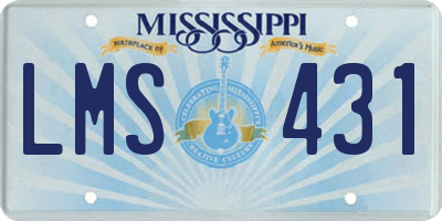 MS license plate LMS431