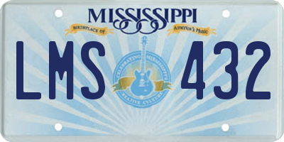 MS license plate LMS432