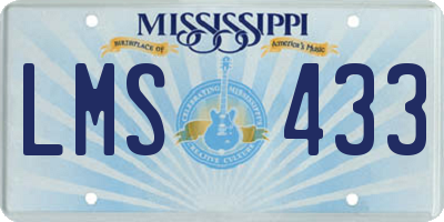MS license plate LMS433
