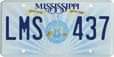 MS license plate LMS437