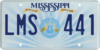 MS license plate LMS441
