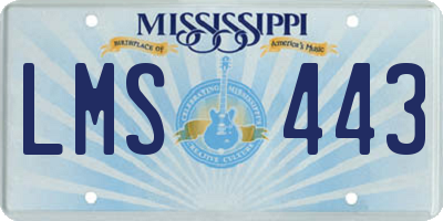 MS license plate LMS443