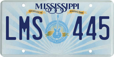 MS license plate LMS445