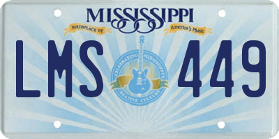 MS license plate LMS449
