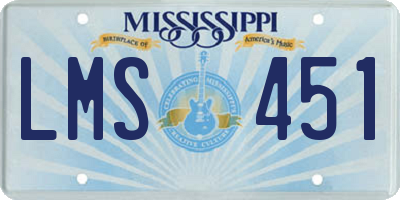 MS license plate LMS451