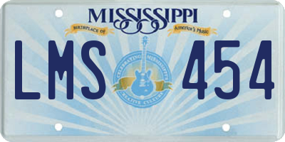 MS license plate LMS454