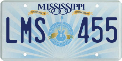MS license plate LMS455