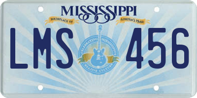 MS license plate LMS456