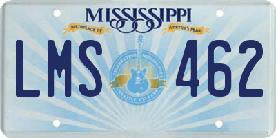 MS license plate LMS462