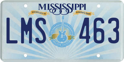 MS license plate LMS463