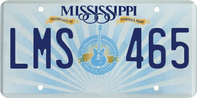 MS license plate LMS465