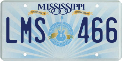 MS license plate LMS466